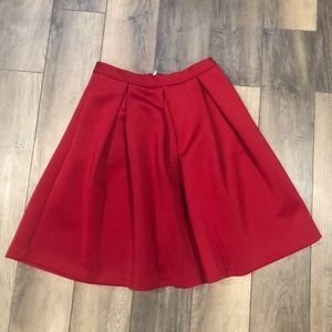 Tea Length Red Skirt